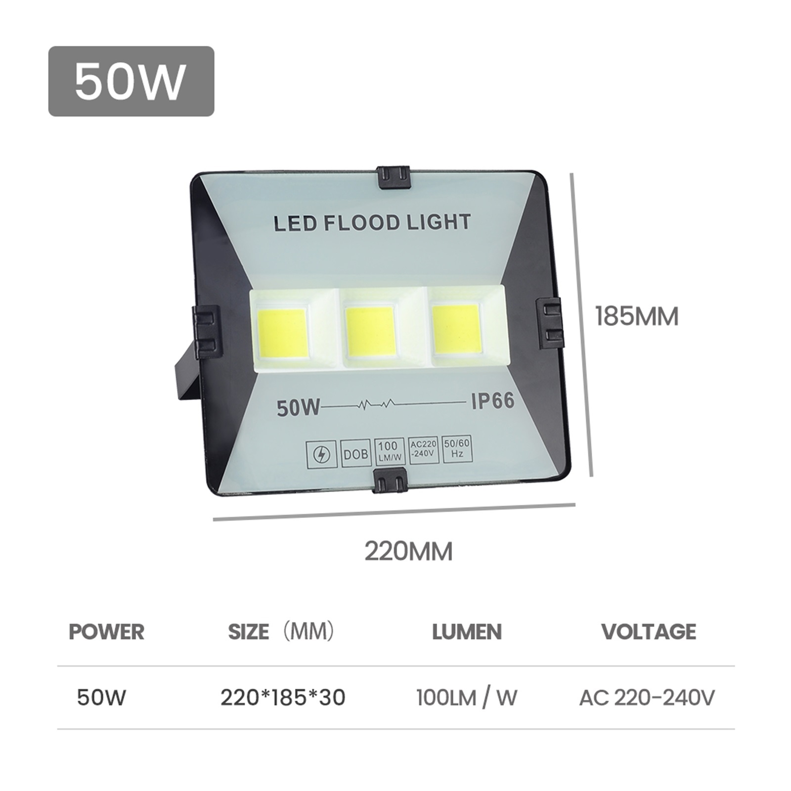 LED Flood Light 50W 100W 200W 300W Luces Exterior Outdoor Lighting LED Spotlight LED Street Lamp IP66 Waterproof Wall Light
