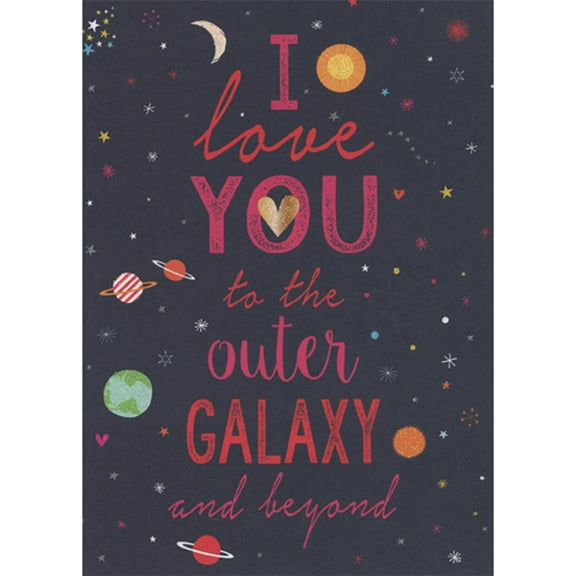 RSVP I Love You to the Outer Galaxy and Beyond Romantic Valentine's Day Card for Wife, Husband, Boyfriend, Girlfriend, Her, Him