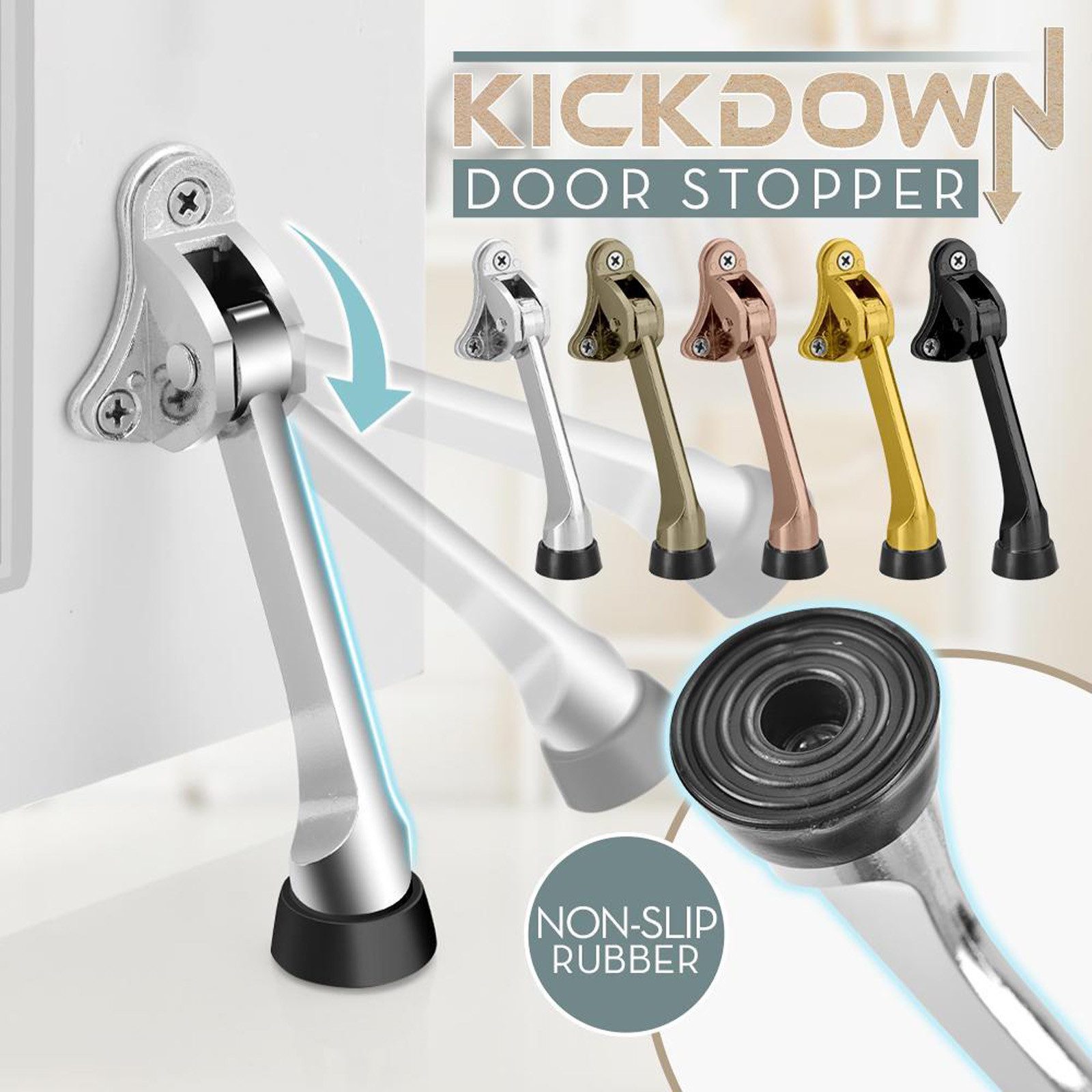 WOXINDA Door Stop Stopper Screw Type Safety Doorstops Holder Kick Door