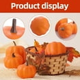 thumbnail image 3 of Orange Artificial Pumpkins, Harvest Decor Foam Pumpkin 8 PCS Set for Halloween Thanksgiving Fall Decorations, Realistic Faux Pumpkins for Festive Home Decor, 3 of 7