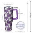 thumbnail image 2 of OBREWU Purple French Bulldog Tumbler with Handle and Lid,Purple French Bulldog 40oz Double Wall Vacuum Insulated Tumbler,Cups Gift for Women and Men, 2 of 7