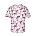 thumbnail image 3 of Fotbe Pineapple Flamingo Hawaiian Shirt for Men Unisex Summer Beach Casual Short Sleeve Cotton Linen Button Down Shirts-Large, 3 of 9