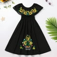 thumbnail image 2 of IDOPIP Mexican Dress for Girls Off-Shoulder Sunflower Print Drape Traditional Fiesta Ethnic Dresses, 2 of 8