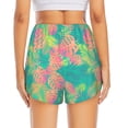 thumbnail image 2 of Lsque Colorful Palm Leaves Printed Women's Running Shorts with Liner Pockets,Elastic Quick Dry Workout Athletic Gym Yoga Shorts,Womens High Waist Shorts-Medium, 2 of 9