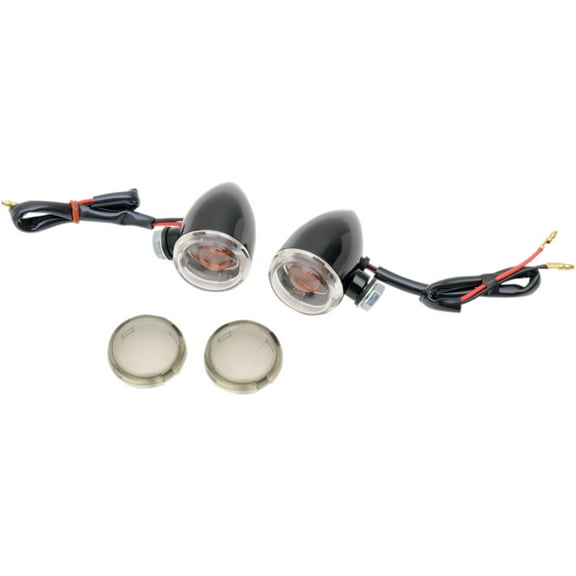 Drag Specialties Mini Deuce Bolt Black Marker Lights w/Clear Lens (2040-1042)