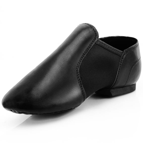 Sogebo Black Jazz Shoes for Woman, Leather Dance Shoes for Women Men Unisex Adults,Non-slip Women's Dancing Shoe(8W / 7M)