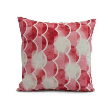 Simply Daisy, 18 x 18 inch, Zircoland , Geometric Print Pillow, Red