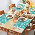 thumbnail image 2 of Turquoise Christmas Tree Pattern Summer Placemats Table Placemats Set Of 4-Linen Kitchen Washable Placemats Table Mats 11.8"x17.7" Non-Slip Heat Resistant, 2 of 6