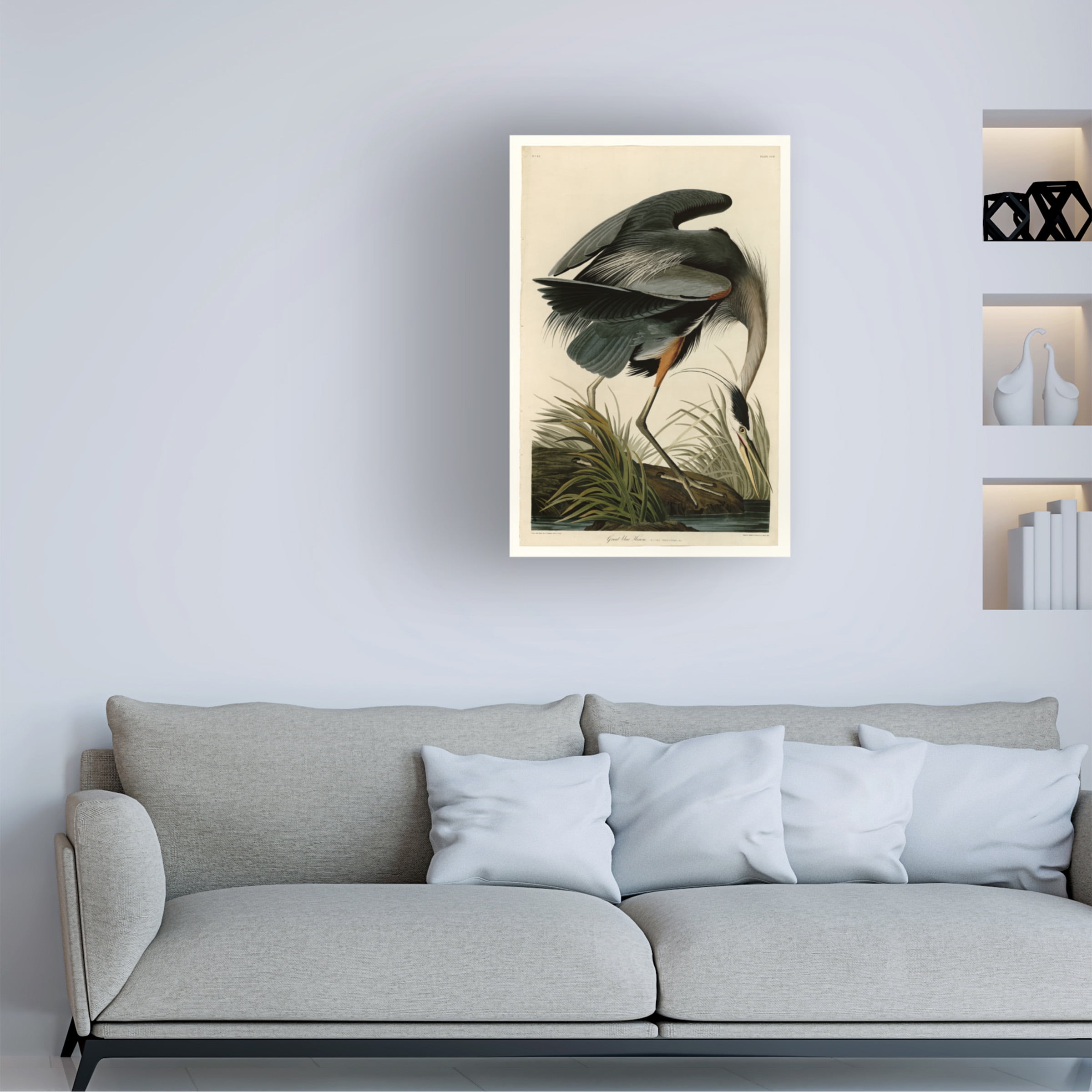 John James Audubon 'Great Blue Heron' Canvas Art