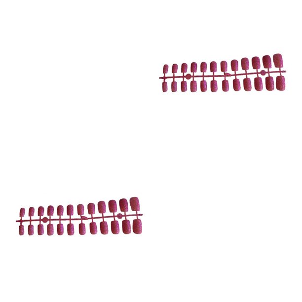 Uñas postizas Soidarity 24 piezas patrón cuadrado puntas artificiales Rosa roja