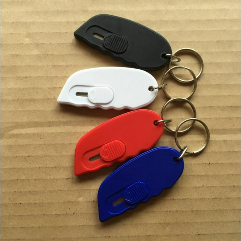 Mini Plastic Box Cutter Handed Keychain Box Opener Safe Package Opener Utility Knife Portable, Size: 7.0x3.0x0.7cm, Random