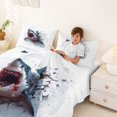 thumbnail image 3 of jejeloiu 3D Shark Print Bed Sheets,Ocean Animals Full Size Sheets For Boys,White Red,4-Piece,1 Flat Sheet, 1 Fitted Sheet and 2 Pillowcases, 3 of 6