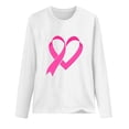 thumbnail image 3 of SEAOPEN Womens Breast Cancer Long Sleeve Shirts Pink Ribbon Graphic Tees Cancer Awareness Support Gift White L, 3 of 3