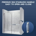 thumbnail image 6 of Sunny Shower Frameless Sliding Shower Door 60" W x 72" H Shower Enclosure in Brushed Nickel, 6 of 10