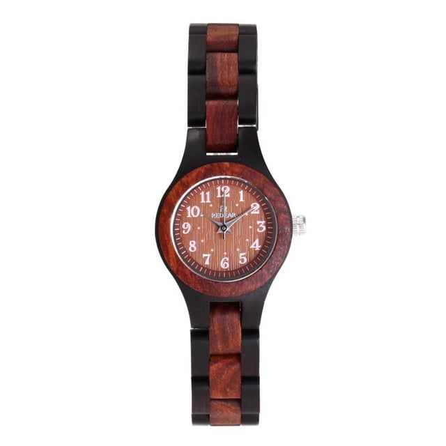 Reloj de madera para mujer REDEAR Reloj analógico de cuarzo Sándalo Ligero Clásico