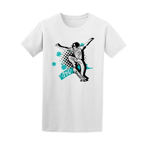 Smartprints Mens Graphic Tee - Boy With A Skateboard - Regular Fit 100% Cotton