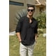 thumbnail image 4 of Camisa Cuello Mao Lino Hombre Casual Manga Larga Slim Fit, 4 of 8