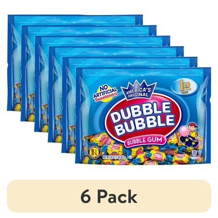 (6 pack) Dubble Bubble Twist Gum, Individually Wrapped Bubble Gum, Peanut Free & Gluten Free 16 oz