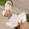 thumbnail image 6 of SACFOF Knit Heeled Sandals for Women, Comfortable Fashion Summer Sexy Open Toe Increase Height Slip On Beach Block Heel Slippers for Outdoor Indoor Party, 6 of 6