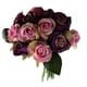 thumbnail image 1 of Matsuzay Ramo de rosas artificiales de 12 cabezas, ramo de simulación romántico, ramo de flores para boda en casa, ramo de novia, accesorios de Flores artificiales violeta Matsuzay HA7941-04B, 1 of 6