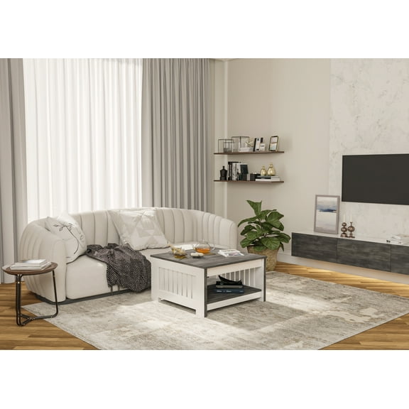 Eco-Friendly Laminate Coffee Table for Living Room With Storage, Made in the USA
