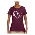 thumbnail image 2 of Wild Bobby Heart Made Of Faith Inspirational/Christian Women Graphic Tee, Maroon, Large, 2 of 5