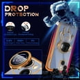 thumbnail image 5 of for iPhone 13 Case Astronaut Cute Girls Women Girly Unique Blue Phone Cases with Hidden Stand Kickstand 6D Design with Camera Lens Protector Cover for iPhone 13 6.1'', 5 of 12