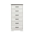 thumbnail image 4 of Prepac Rustic Ridge Farmhouse Dresser, Washed White Dresser for Bedroom, Chest of Drawers with 6 Drawers 18.5"D x 23.75"W x 51.5"H, ADBH-1606-1, 4 of 13