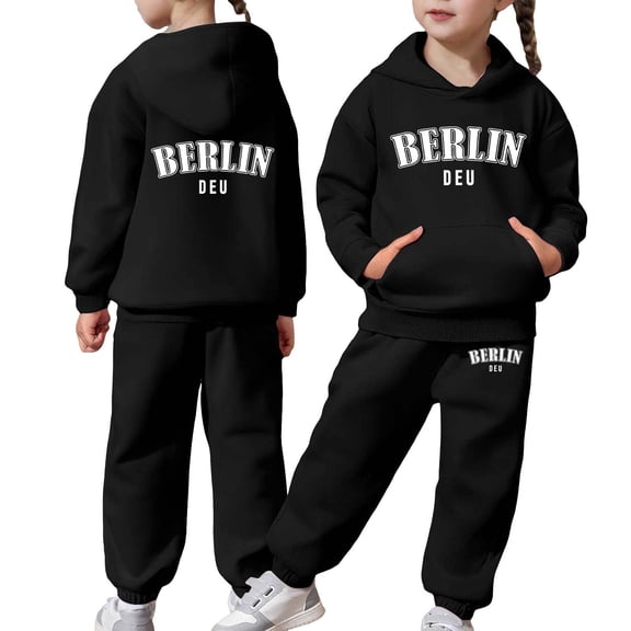 WOYY Girls Outfits Casual Sports Long Sleeve Hoodie Joggers Sweatsuit for Kids, Sizes 2-13