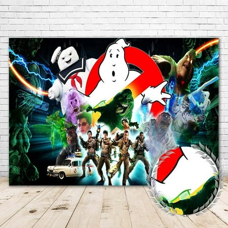 Image of Ghostbusters Backdrop for Party 7x5 Happy Birthday Ghostbusters Background Vinyl Backdrops Ghostbusters