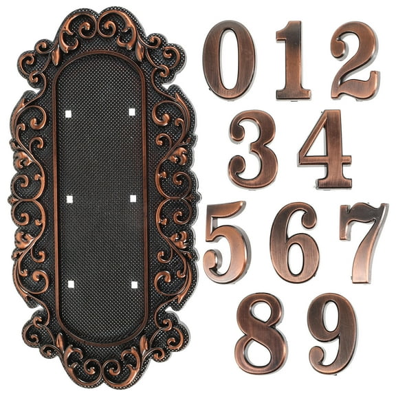FRCOLOR Door Signs Personalized House Number Plaque Retro Door Number 17.50X8.50X1.00CM