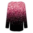 thumbnail image 4 of EQWLJWE Sequin Tops for Women Plus Size Sparkly Glitter Party Tops Blouse Crewneck Gradient Print Long Sleeve Dressy Shirt for Dance Party Nightclub Red(S-5Xl), 4 of 5