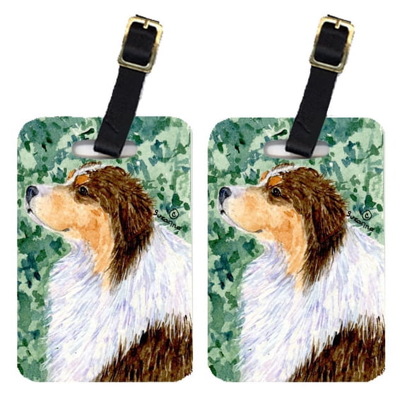 Pair of 2 Australian Shepherd Luggage Tags