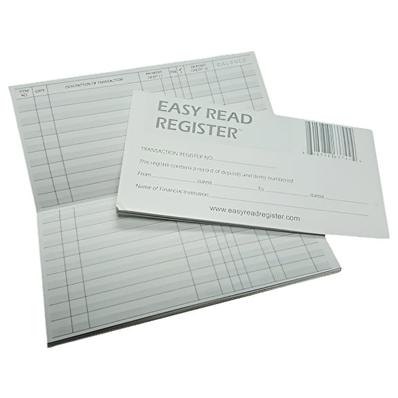 5 Transaction Checkbook Registers 2021-2022-2023 Calendars Gray and White Lined 13 Page