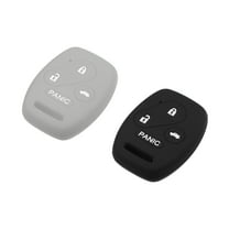 Unique Bargains for Smart Key Fob Cover Case 4 Buttons for Honda Acfor Cord Civic CR-V Element Pilot Black Gray (Pack of 2)