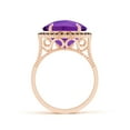 thumbnail image 2 of ANGARA Natural 4.7 Ct. Amethyst with Brown Diamond Halo Ring in 14K Rose Gold for Women (Ring Size: 11.5), 2 of 9