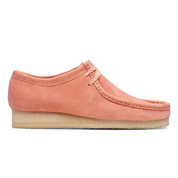 Clarks Wallabee Mens Shoes Coral Suede 
