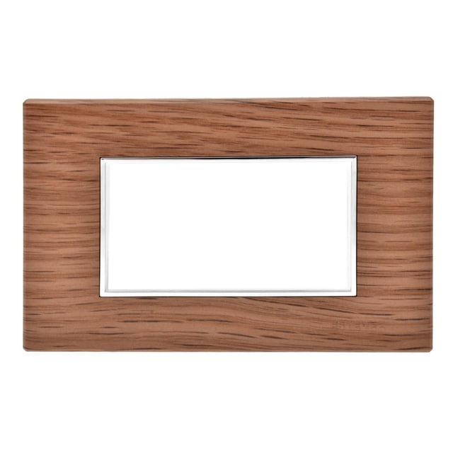 Placa 3 Ventanas Omega Plástico Café Roble