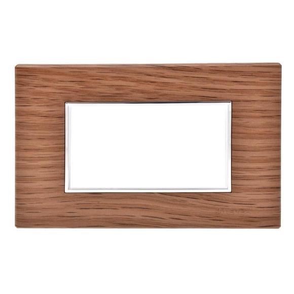 Placa 3 Ventanas Omega Plástico Café Roble