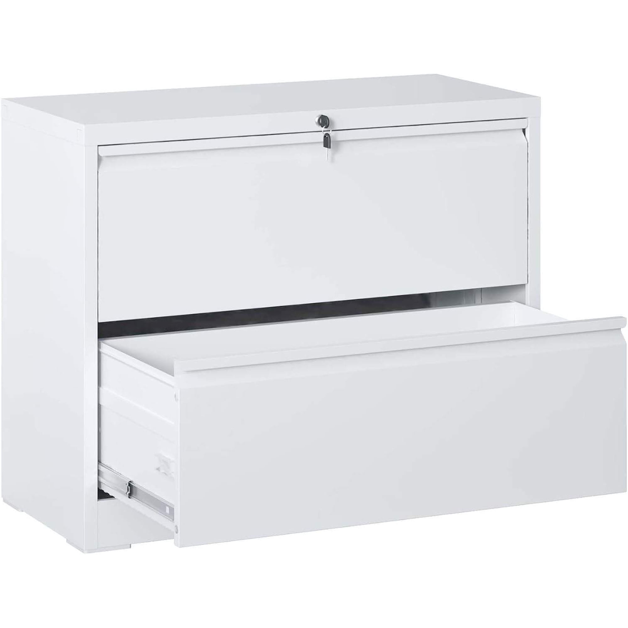 2-Drawer Vertical File Cabinet with Lock Metal Filing Cabinet for Letter/Legal/A4 Folders White