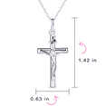 thumbnail image 4 of Bling Jewelry Womens Christian Catholic Crucifix Cross Pendant Necklace Silver, 4 of 5