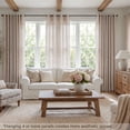 thumbnail image 2 of TURCURNO Light Filtering Linen Curtains for Living Room Bedroom,Soft Flax Textured Bronze Grommet Semi-Sheer Privacy Drapes 2 Panels,Linen,52"x90", 2 of 10