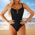 thumbnail image 1 of Tankini para mujer, traje de baño de dos piezas con tirantes, espalda descubierta, color liso, con bloques de color y hombros descubiertos, tankini para mujer, traje de baño de dos piezas, trajes de b, 1 of 8