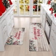 thumbnail image 2 of 2Piece Anti Fatigue Kitchen Rug Runner Set for Home Office Non Slip Waterproof Heavy Duty Comfort Standing Mats (17x28+17x47Inch, Christmas), 2 of 6