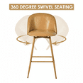 thumbnail image 4 of Homy Casa 2-Piece Brown PU Leather Counter Stools, 24.4" Seat Height, Curved Back Bar Chairs for Kitchen Island, 4 of 8