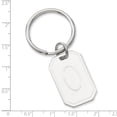 thumbnail image 2 of Solid Polished Engravable Rhodium Plated with Engraveable Area Key Ring Jewelry Gifts for Men, 2 of 3