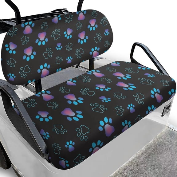 HUIACONG Dog Paw Print Soft Comfortable Golf Cart Seat Covers, Universal Fit Sports Accessories Washable Golf Cart Seat Covers 2 Piece for EZGO TXT/RXV Front Seat Cushion 2-Seat Golf Carts
