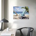thumbnail image 3 of Nawypu Beach Chair Wall Art Decor Painting Pictures Print On Canvas, Coconut Tree Ocean Seascape Canvas Wall Art for Home Decoration Living Room Bedroom Artwork, 3 of 4