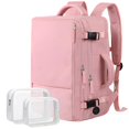thumbnail image 1 of Mochila de viaje Hanples para mujer, impermeable, 35 L, 17.3 pulgadas, rosa, 1 of 9