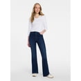 thumbnail image 3 of Time and Tru Women's and Women's Plus High Rise Flare Jeans, 31" Inseam Regular, Sizes 0-22, 3 of 6
